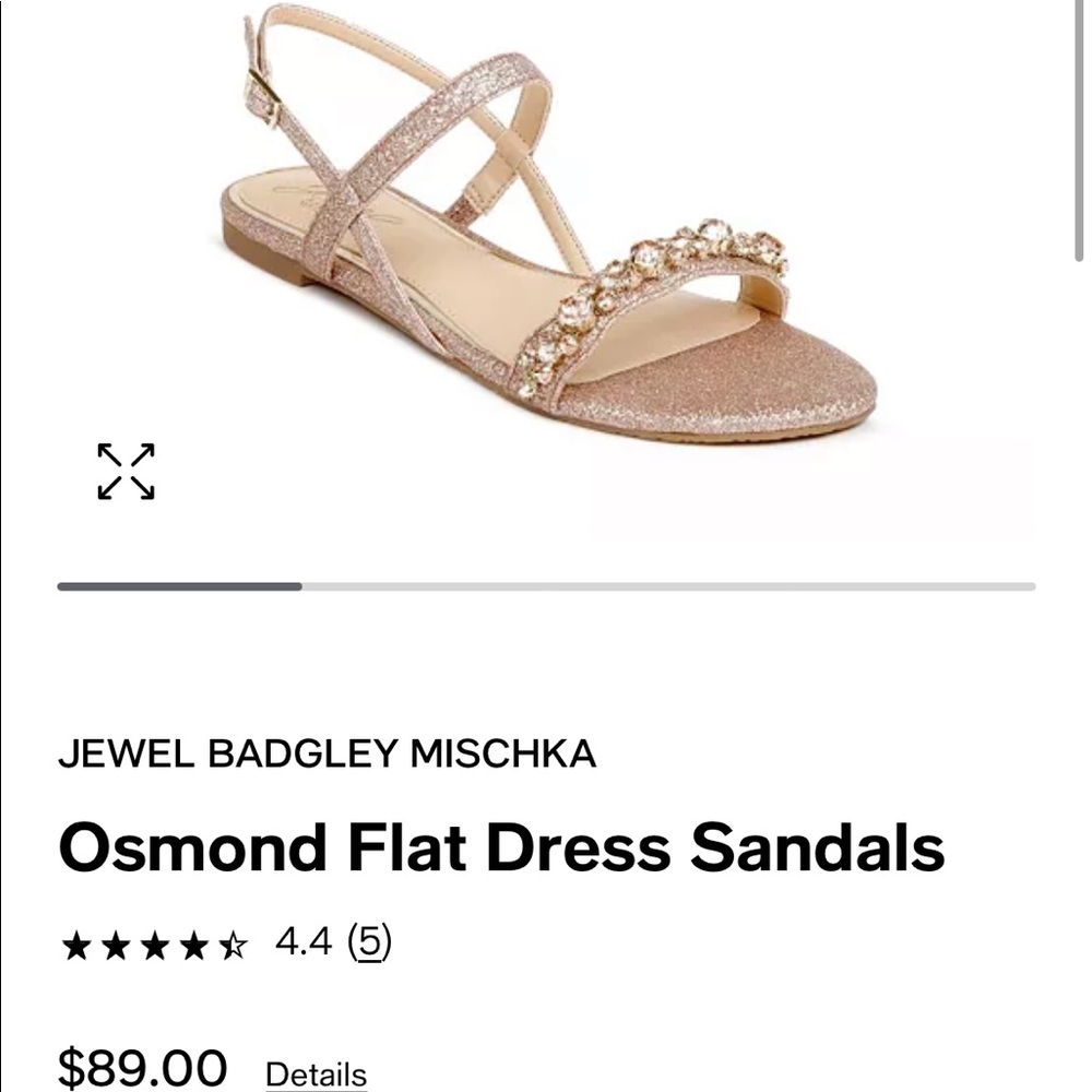 Jewel Badgley Mischka Ormond Flat Dress Sandal size 9.5M, Rose Gold - Picture 1 of 8